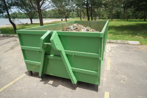 Modern waste removal equipment at a construction site